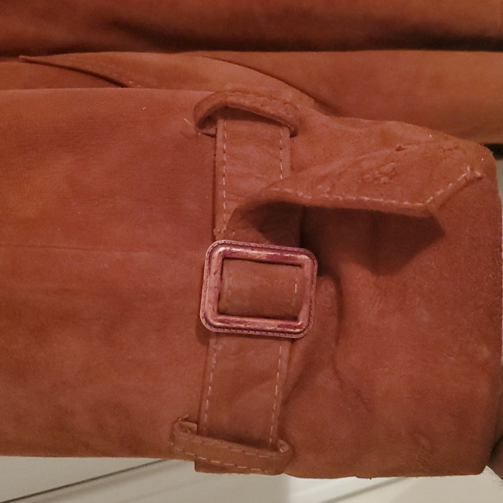 TFC Women's Belted Suede Trench Coat - Picture 4 of 16